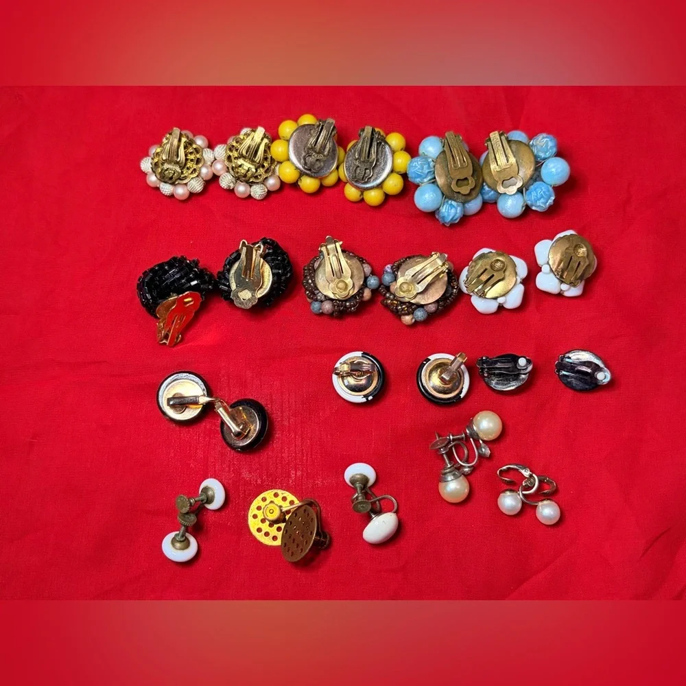 Vintage clip on earring lot West Germany and Japan